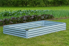 3 Pack 6x3x1FT Galvanized Raised Garden Bed Kit, Outdoor Metal Planter Box for Vegetables, Bottomless Rectangular Gardening Bed with Support Rods, Tool-Free Assembly, Gray