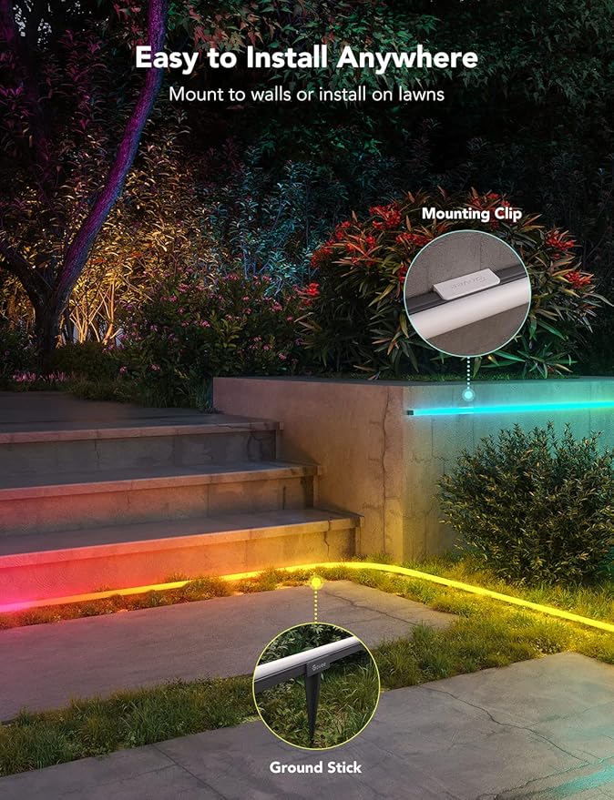 Govee Outdoor Neon Rope Lights, 32.8ft RGBIC IP67 Waterproof Patio Decorations with 64 Scene Modes, Music Sync, Flexible LED Outdoor Lights, Neon Lights Work with Alexa, Google Assistant