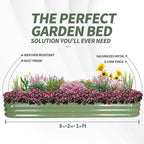 1MORE Galvanized Raised Garden Bed- Planter Garden Boxes Outdoor, Raised Beds for Gardening,Metal Garden Bed Kit for Vegetables Flower, Planter Raised Beds.8x2x1ft Green-2pcs