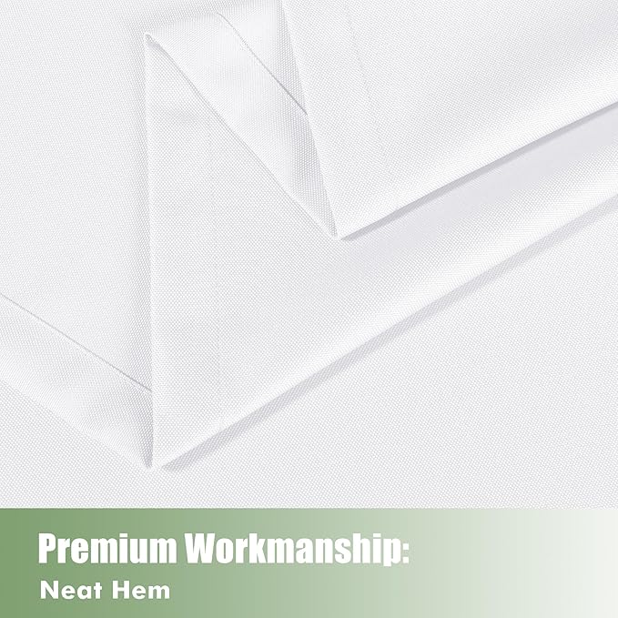 HolidayIdeas Outdoor Curtains for Patio Waterproof, 8 Panels - 54x84 Inches - Weatherproof Privacy Outsides Curtains for Cabana Porch Pergola, Sunlight & UV Blocking (White, Grommet Top)
