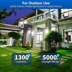 SANSI Dusk to Dawn LED Outdoor Light Bulb A19, 100 Watt Equivalent Energy Efficient 13W 5000K Daylight 1300LM Outdoor Light Bulbs, E26 Standard Base Light Bulbs for Porch Patio Yard Garden, 2-Pack