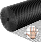 Hardware Cloth 1/2 inch 48 x 100 ft Heavy Duty Black Chicken Wire Fencing 19 Gauge Vinyl Coated Welded Wire Mesh Roll PVC Hardware Cloth Chicken Wire Fencing Garden Fence Tree Guard