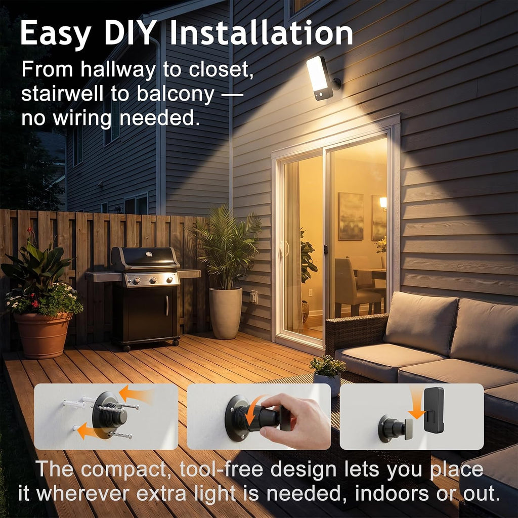 Rechargeable Motion Sensor Outdoor Wall Light, 10000mAh 1 Pack | 3 Modes 3 CCT Dimmable with Remote, IP65 Waterproof Security Lamp for Porch, Patio, Garage, Garden & Yard