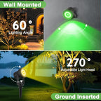 Solar Spotlights Outdoor Waterproof, RGB Landscape Spotlights, Christmas Decorative Solar Spot Lighting for Garden, Yard, Pathway, Lawn, Poolside, Party, 4-in-1 Mounted (RGB, 2 Pack)
