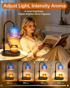 Candle Warmer Lamp with Timer and Dimmer, Adjustable Height Design | Flameless Electric Wax Warmer for Jar Candles, with 2 Bulbs, Home Decor Birthday Gift for Mom & Women, House Warming