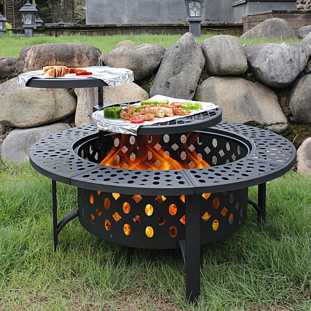 outvue 42 inch fire pit with 2 grills, main product view