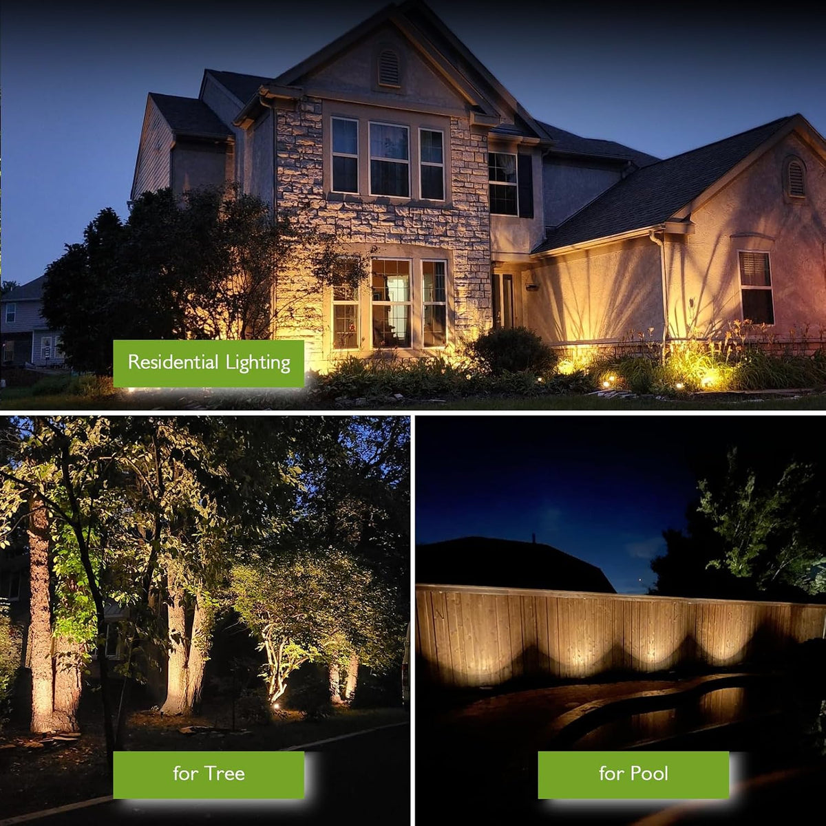 low voltage landscape lights, 10w 12/24v 2700k warm, package contents