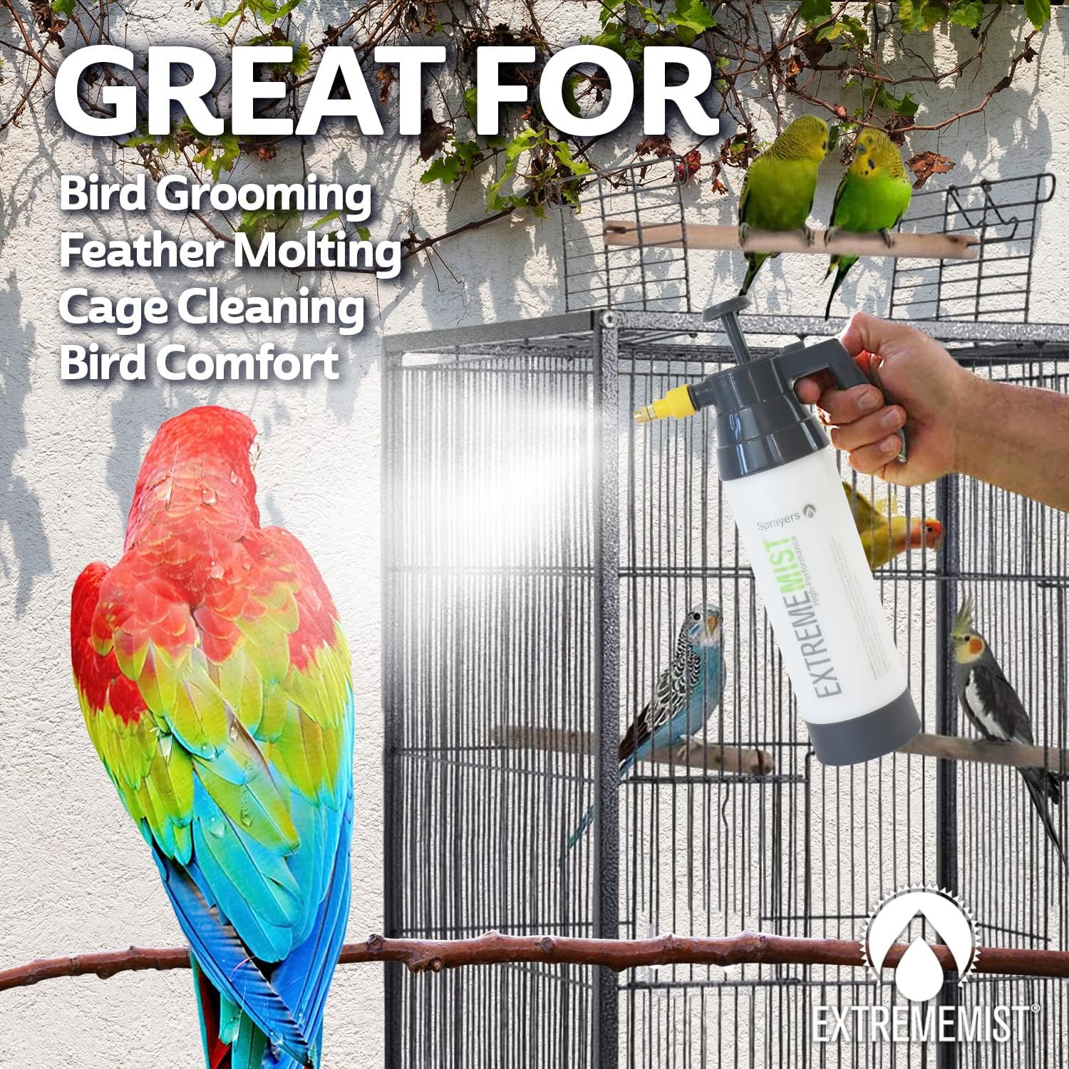Bird Mister 20 oz by ExtremeMist | Ultra-Fine Avian Bath Sprayer