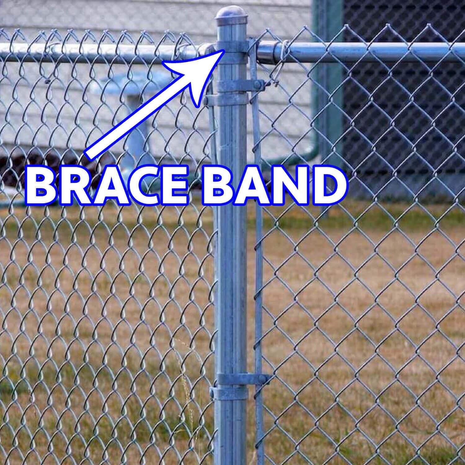 1-7/8" Brace Band for Chain Link Fence - Use for 1-7/8" Outside Diameter Post/Pipe - Galvanized Chain Link Brace Band - 2 Pack