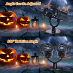 Toodour Halloween Projector Lights Outdoor, Double Head Dynamic Halloween Lights Projector with Timer, Waterproof Devil Face Indoor Outdoor Decorations Light for Home Window Wall Decor
