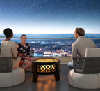 fire beauty 26" 2-in-1 fire pit with bbq on a desk or shelf