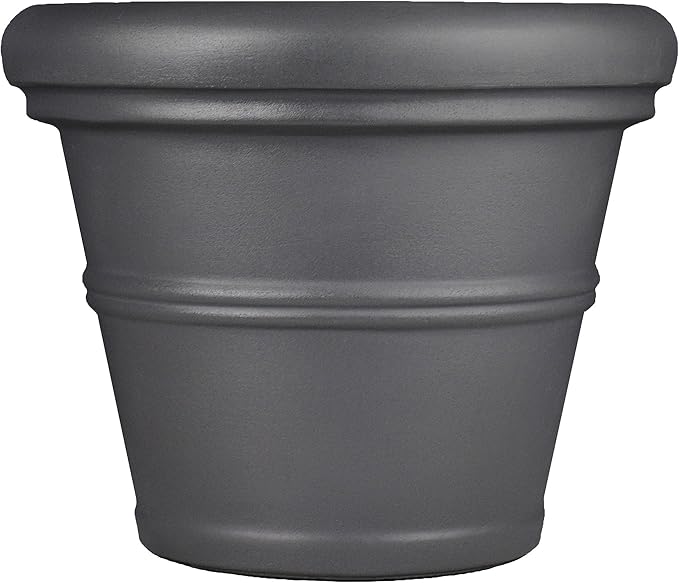 Tusco Products Rolled Rim Garden Planter, 30-inch, Slate