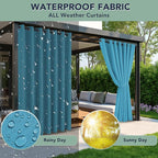 Outdoor Curtains for Patio Waterproof - 6 Panels Privacy Weatherproof Outside Curtains with Grommets for Pergola, Gazebo, Porch, Cabana, Balcony, 54 x 84 Inch, Teal