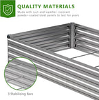 2PCS 10x3x1ft Galvanized Raised Garden Bed Kit,Metal Planter Box for Vegetables,Flowers,Herbs Durable Rust-Resistant Patio Gardening Beds,Silver