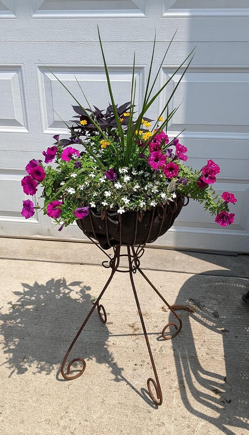 14" Reusable Hanging Basket Liner – Fabric Coco Liner Replacement for Wire Baskets, Bird Proof Moisture Retaining Planter Insert, EZ Swap Pots USA Made (2-Pack)