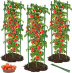 6 Pack Tomato Cages for Garden, 51in*13in Adjustable Tomatoes Plant Stakes Support Cages Trellis, Garden Trellis for Vegetable Flowers Fruits Climbing Plants- 20 Binding Wires Included