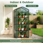 newbulig 27"x19"x63" mini greenhouse, with durable zipper door, close-up detail