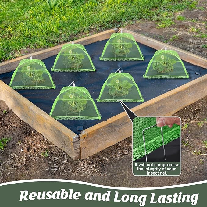 4 Sets Strawberry Plant Support with Mesh Plant Cover,Strawberry Growing Racks Sets with Iron Plant Nails and Storage Bag for Garden Strawberry Vegetables(Green Net - Round)