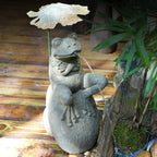 Garden Pond Spitters Statue Pond Water Feature Fish Pond Water Circulation Outlet Landscaping for Outdoor Patio Yard(Meditating Frog)