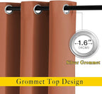 NICETOWN Blackout Curtain for French Door - Indoor Slider Curtain for Patio Door, Extra Wide Drape for Living Room/Bedroom (Burnt Orange, W100 x L84, 1 PC)