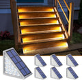 niorsun solar step lights,6 pack warm white solar, main product view