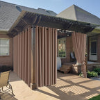 RYB HOME Outdoor Curtains for Patio Waterproof Block Sunlight Thermal Insulated Privacy Assured Thick Outside Curtains for Deck, Balcony, Pool, W52" x L63", Mocha, 1 Panel
