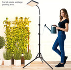 25 Watt Grow Light with Stand, Enough Bright, NO Need Adapter, 4/8/12/16/20H 5-Mode Timer, Natural Sunlight Full Spectrum Plant Growing Lamps for Tall Houseplants & Bonsai Tree