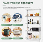 BestOffice | 5-Tier Wire Storage Shelves with Wheels | 14x30x60 | Chrome | Adjustable Racks | Heavy-Duty Metal Shelf, Holds Upto 220 lbs | No-Tool Assembly | Ideal for Home & Garage Shelving