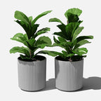 Veradek Demi Series Round Planter for Porch, Patio, Backyard | Durable Plastic-Stone Composite Material | Modern Décor for Tall Plants, Flowers