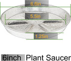 NIMYAU Plant Saucer 6 Inch 4 Pack,Thick Plastic with Raised Center Design Plant Saucers 8 10 12 14 17, Superior Drainage Drip Tray for Indoor Outdoor Planters (6 inch)