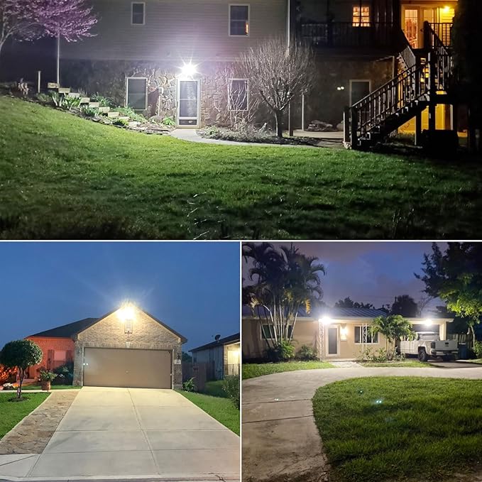 SANSI 55W 7000LM Motion Sensor Outdoor Security Lights, Super Bright 5000K Dusk to Dawn Flood Light, 320° Beam Angle, Best Outdoor Lights for Yard, IP65 Waterproof, ETL Listed, Black