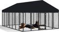 10x14ft outdoor dog kennel with roof and feeding, main product view