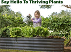 Plant & Plot Galvanized Raised Garden Beds Outdoor // 8×4×1 ft Planter Raised Beds for Gardening, Vegetables, Flowers // Large Metal Garden Box // Patented Tool-Free Design (Gray)
