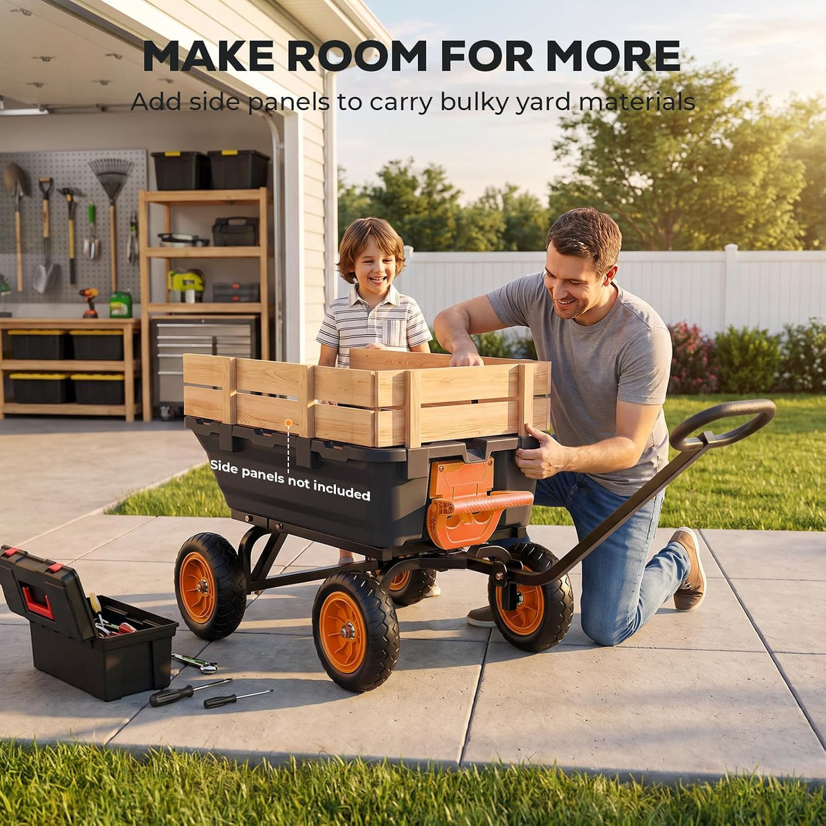 etoolab dump garden cart 900lb capacity with 10-inch on a desk or shelf