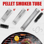 SHIKORI Smoker Tube,Stainless Steel Pellet Smoker Tube for Cold Smoker-6" | 5 Hours of Billowing Smoke-for Any Grill or Smoker,with Cleaning Brush