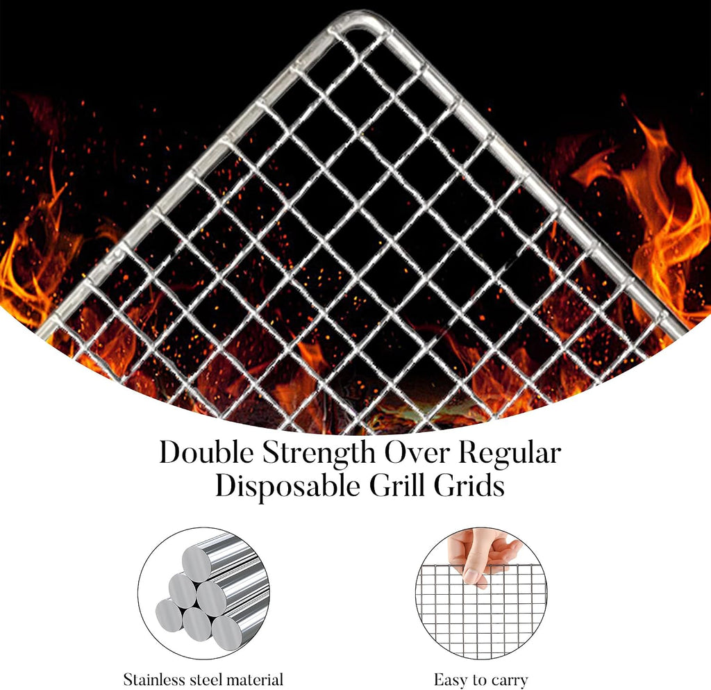 10 PCS Disposable Grill grates，Grill mesh 11.8×15.7 inch，Disposable Grill Topper for Outdoor BBQ Parties，Grill net can Withstand high temperatures