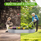 Galvanized Raised Garden Bed, 8x4x1 FT Thickening Planter Boxes Outdoor, Raised Beds for Gardening, Easy Assembly Large Garden Bed for Vegetables, Fruits, Flowers (2-Pack)