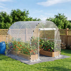 walk-in tunnel greenhouse for outdoors 9.9 x 7.9, front angle view