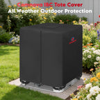 Comnova IBC Tote Cover 275 Gallon - 600D Water Tank Cover for IBC Container with Zipper, Heavy Duty & Waterproof Protective Covers Fit for Outdoor 1000L Garden Water Tank, All-Weather Protection
