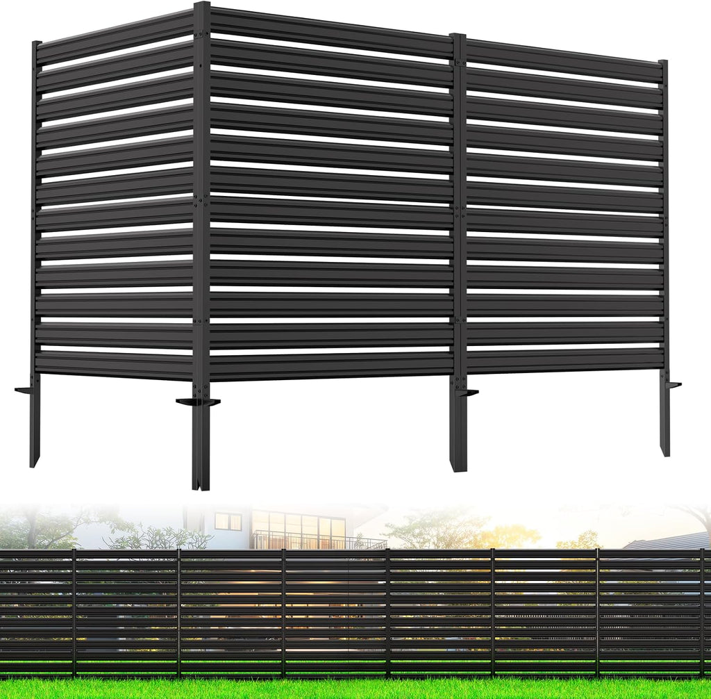 no-dig metal privacy fence screen, 42" h ×, main product view