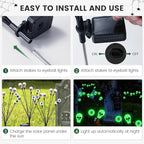 Solar Halloween Lights Outdoor,Halloween Decorations Outdoor, Scary Eyeball Lights,2PACKS 16LED,IP65 Waterproof, Decor for Garden/Yard/Patio/Lawn/Pathway(Green)
