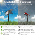 8 Pack Solar Spot Lights Outdoor, 2-in-1 Solar Lights Outdoor Waterproof IP65, Solar Powered Landscape Spotlights 3 Modes for Yard Garden Pathway Driveway Tree(Warm White)