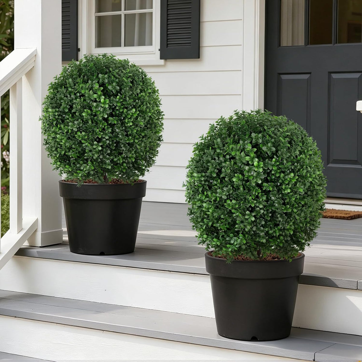 grooy 2 pack artificial 27.5" boxwood topiary ball, main product view