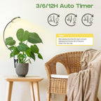 LED Grow Light, Clip On Plant Lights for Indoor Growing with 3,6,12 H Timer, 10 Dimmable Levels Grow Lights for Indoor Plants Full Spectrum, for Houseplants, Bonsai, Pot Plant (1-Pack)