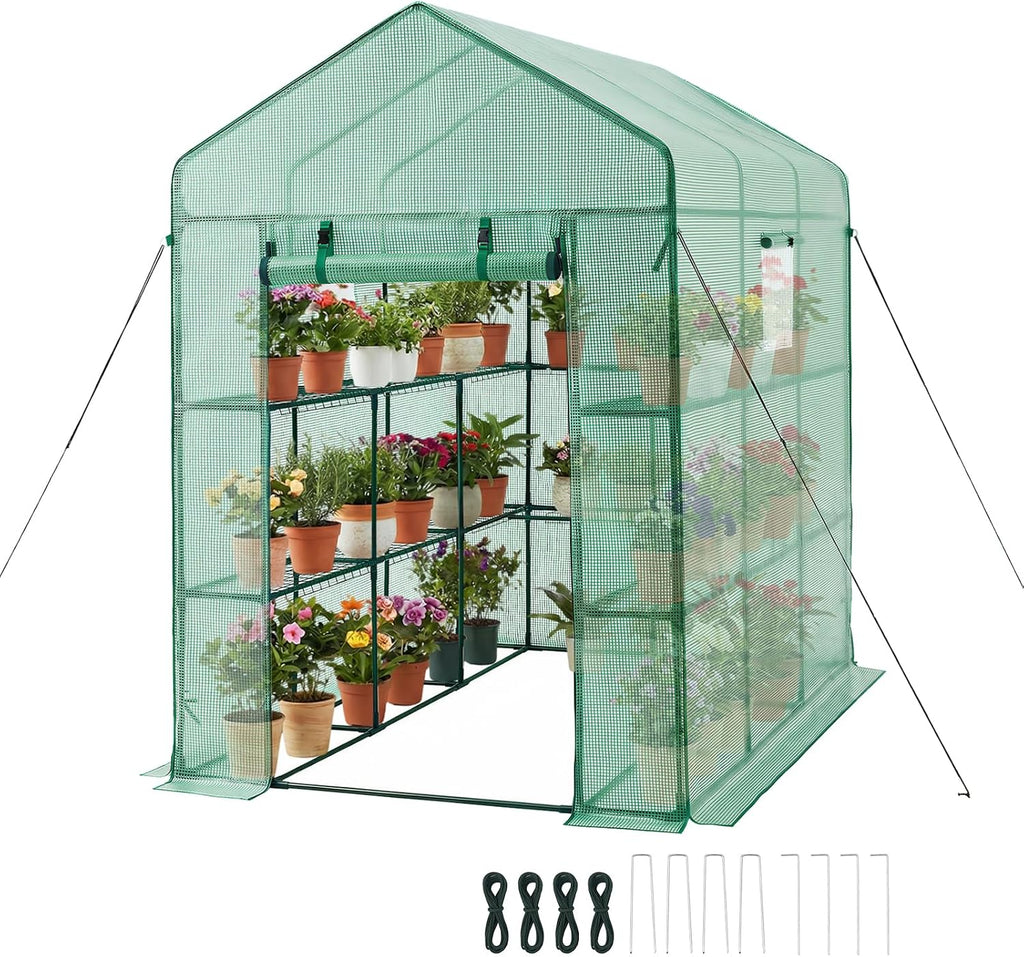 vevor walk-in greenhouse, 54" x 81.1" x 77.2", main product view