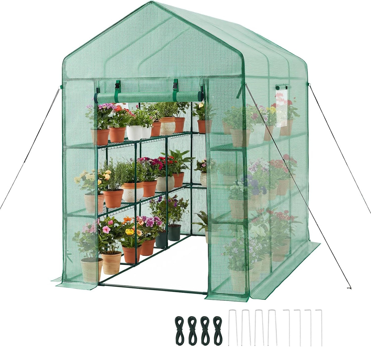 vevor walk-in greenhouse, 54" x 81.1" x 77.2", main product view