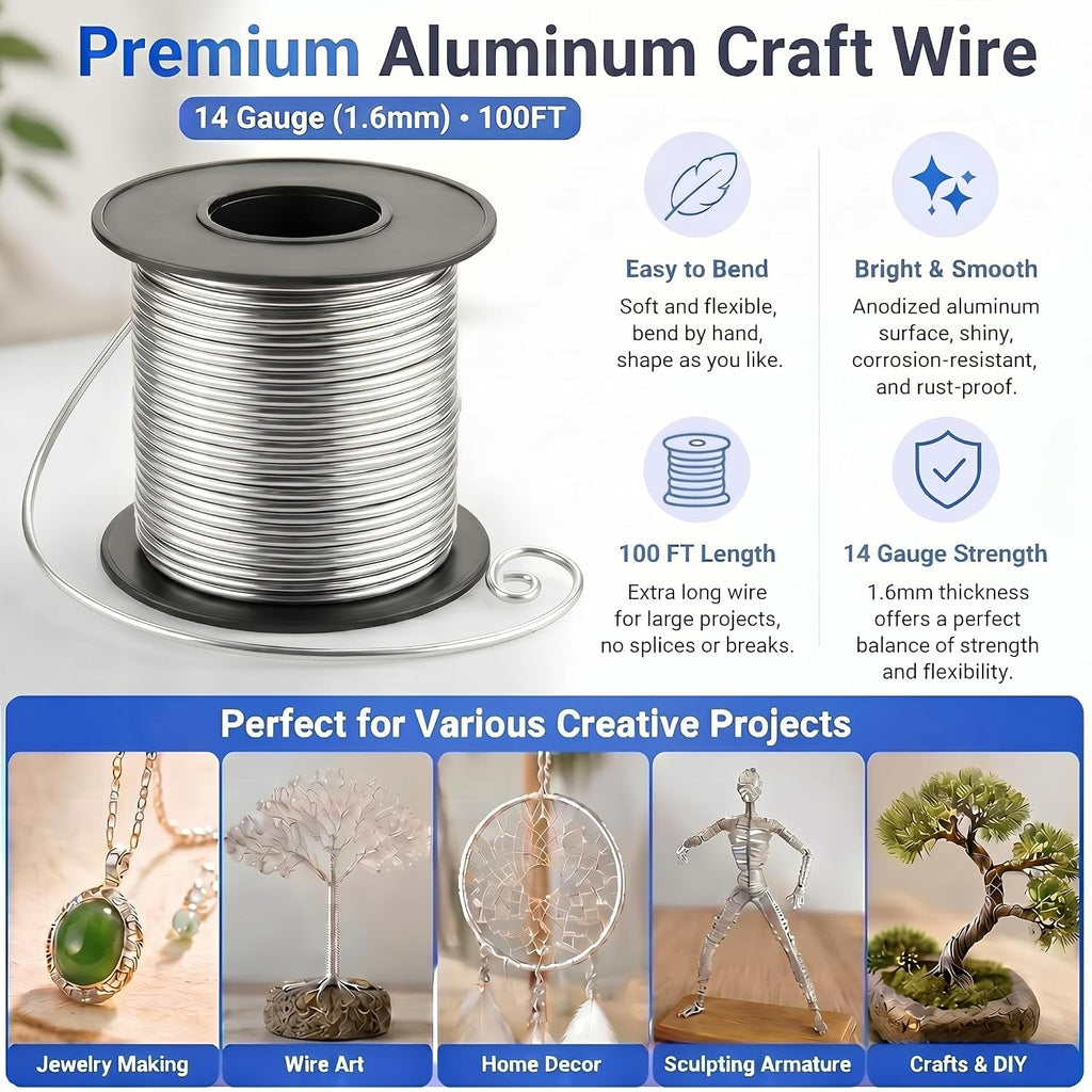 therwen 100ft 14 gauge stainless steel wire for showing dimensions