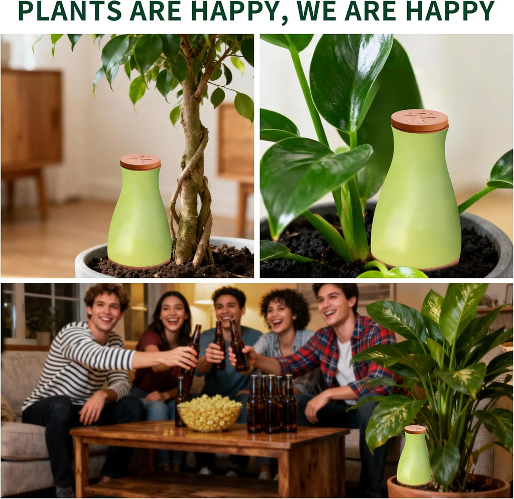 Soilagua 16 oz Drip Irrigation Stakes, Large Plant Watering Globes, Olla Pots Plant Watering Devices, Self Watering Planter Insert, Watering Spikes for Outdoor Indoor Everyday Vacation Use, 4-Pack