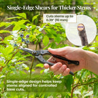 Wablade Japanese Pruning Shears, 8.2" Long, Cuts up to 0.39", Made in Japan | Precision bonsai scissors for thicker stems & base cutting, forged alloy steel blade for clean, controlled cuts, Single-Edge