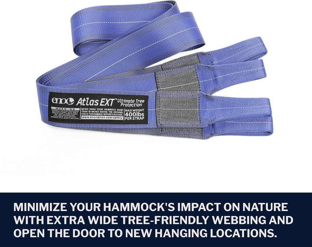 ENO, Eagles Nest Outfitters Atlas EXT Utility Hammock Straps, Suspension System, Set of 2, Charcoal/Navy